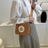 Классические плетеные сумки из ротанговой соломы, модная маленькая квадратная сумка Sun Flower, женская плетеная сумка через плечо