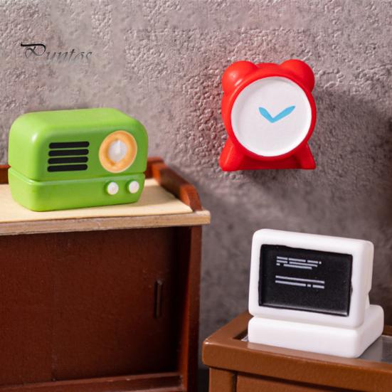 7 шт. миниатюрный орнамент винтажная модель радио из смолы мини настольная лампа компьютер стационарный телефон для детей миниатюрный дом