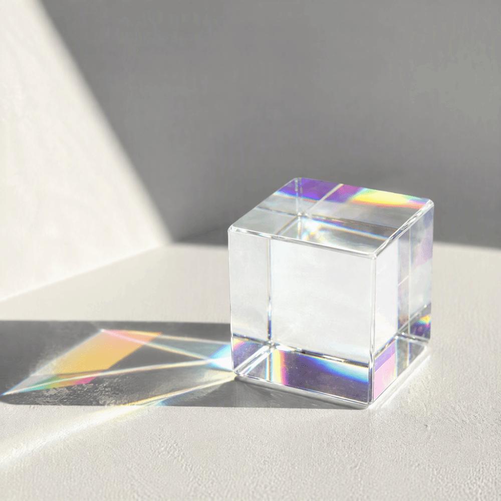 15x15mm Optical Glass Prism Cube Artificial Crystal Color Cube Prism X Cube Prism Home Decor