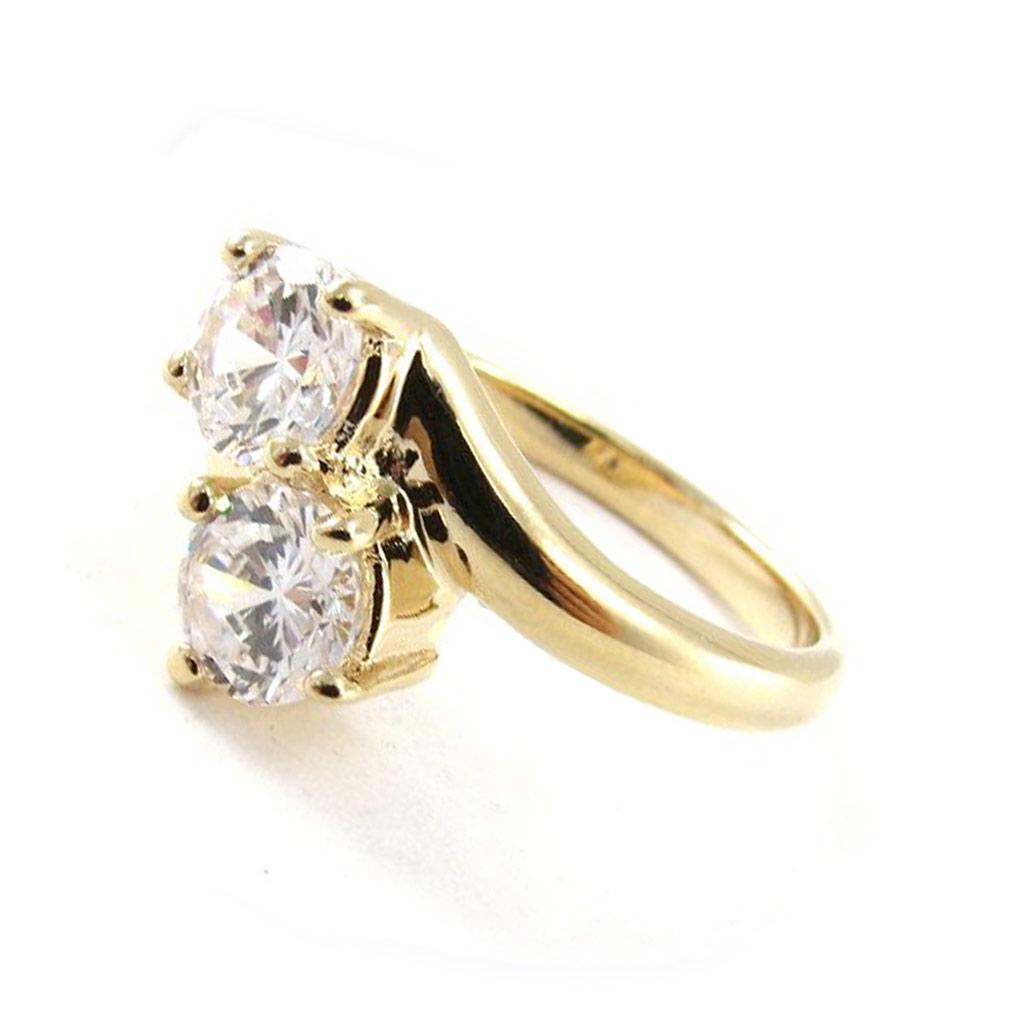 Позолоченное кольцо "l'Enlacée" золотисто-белое - 11 мм