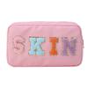 Повседневная косметичка с вышивкой, нашивка с буквой, дорожный органайзер, портативная молния, женская косметичка, водонепроницаемый нейлон для леди и девушек