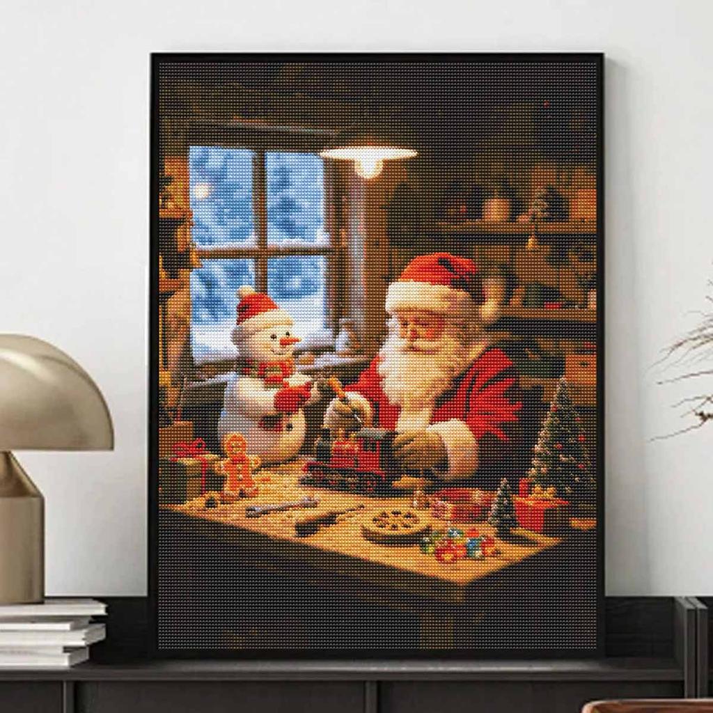 Christmas Diamond Painting Kit Santa Claus Snowman Workshop Handmade Home Entertainment Decorative Painting