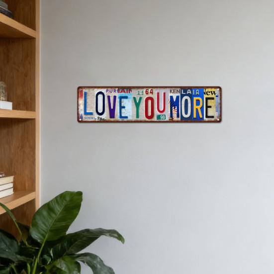 Декоративная жестяная табличка Винтажная Еще больше настенных знаков Романтический металлический декор Уличный Знак «Я люблю тебя» для спальни