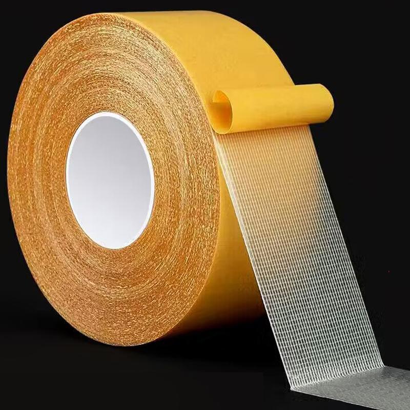 Double Sided Tape Strong High Viscosity Traceless Cloth Base Grid Tape Waterproof Carpet Adhesive Fiber Tape Mesh Sticky Strips