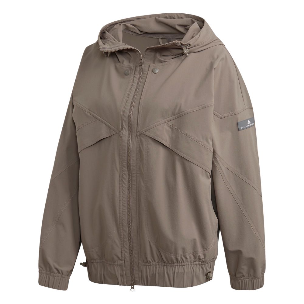 Adidas X Stella McCartney Collaboration Спорт на открытом воздухе Отдых Тренировки С Капюшоном Застежка-молния Куртки женские Коричневый GC9203