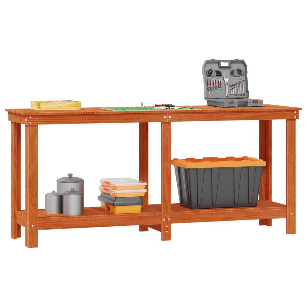 Workbench Wax Brown 180 x 50 x 80 cm Solid Pine Wood
