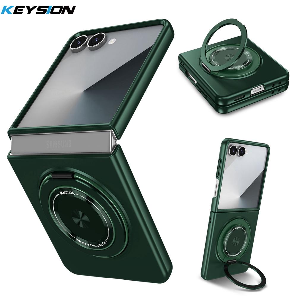 KEYSION Магнитный держатель-кольцо с вращением на 360° Чехол для телефона для Samsung Galaxy Z Flip 7 5G