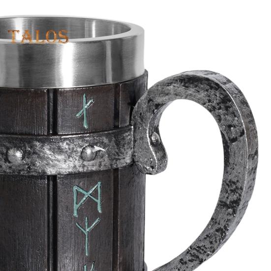 Чашка-бочонок, устойчивая к коррозии, запасная вода, нержавеющая сталь, креативная универсальная пивная кружка Viking из смолы для паба