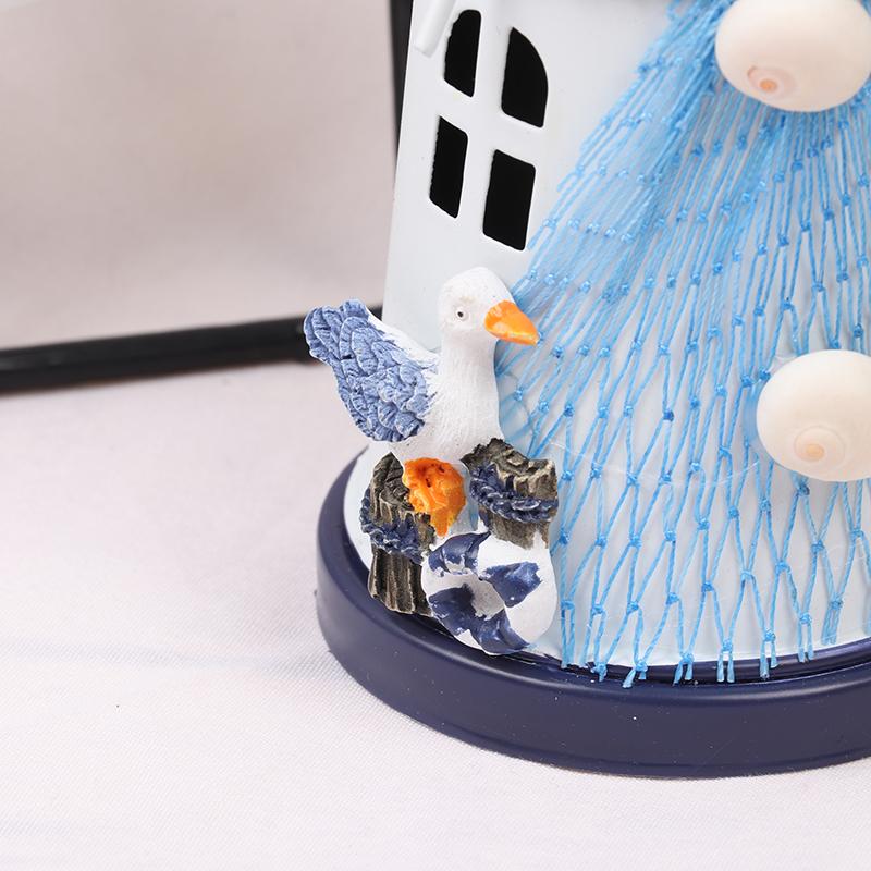 Mediterranean Lighthouse Iron Candlestick Table Home Decor Metal Candle Holder