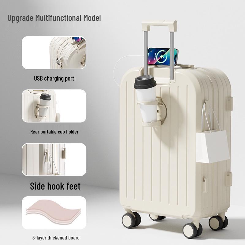 Multifunctional Trolley Suitcase: 20-inch Carry-On & 26-inch Large Capacity with Universal Wheels, Ideal for Students and Travelers