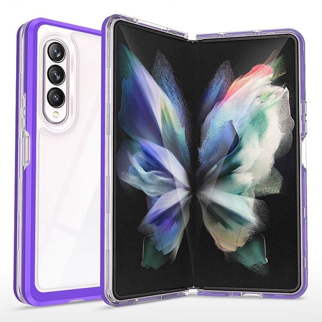 Множественный прозрачный чехол для Samsung Galaxy Z Fold 3 Fold 4 5g, силиконовая рамка, жесткий прозрачный защитный чехол
