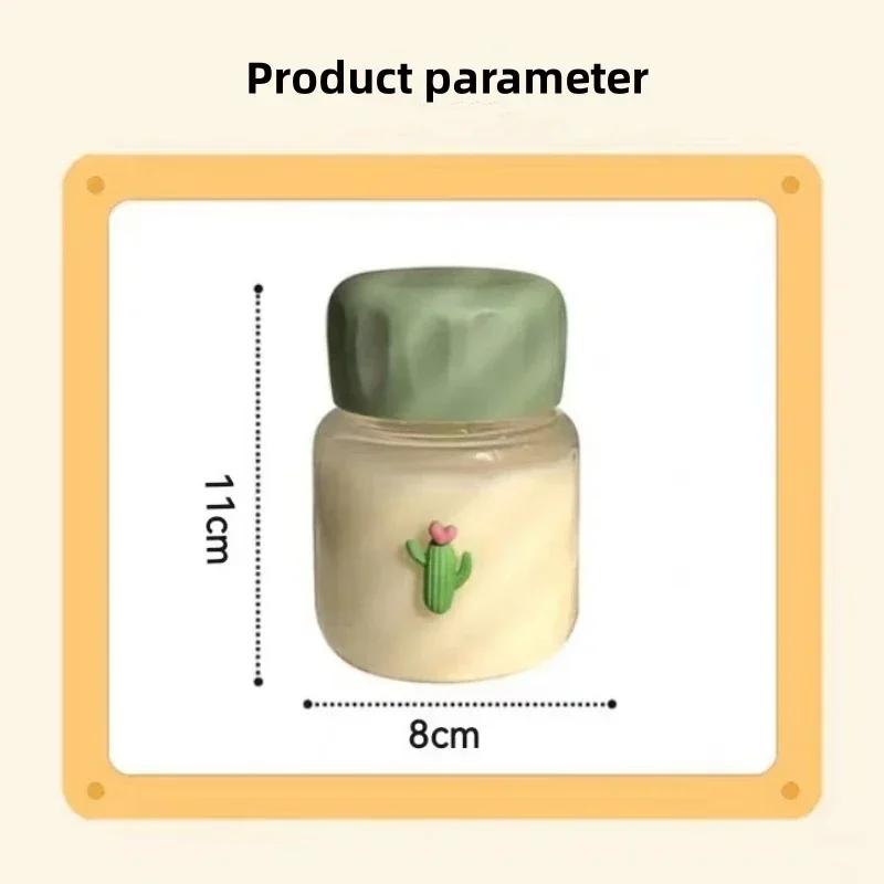 Маленькая бутылка для воды 300 мл, стеклянная, портативная, герметичная кружка, чашка для питья сока, молока, с мерной шкалой, подходит для улицы, кухни, школы