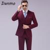 Danmo Mens Multi Color Casual Formal Suit Three Pieces Set Formal Wedding Tuxedos Business Party Prom Suit Plus Size 5XL