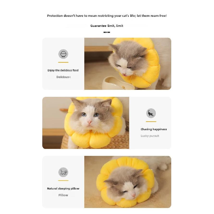Pet Recovery Collar for Cats and Dogs Soft Adjustable Anti-Bite Anti-Scratch Elizabethan Collar after Surgery