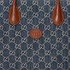 Gucci Сумка-тоут унисекс из синего денима с монограммой и переплетающимся логотипом Double G, большая, вертикальная 674155-2KQQT-8391