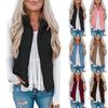Women's Fashion Solid Color Loose Sleeveless Plush Zipper Coat