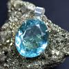 Aquamarine Silver Pendant 112.7 Ct Lab Created Gemstone Verified 925 Sterling My-381-k
