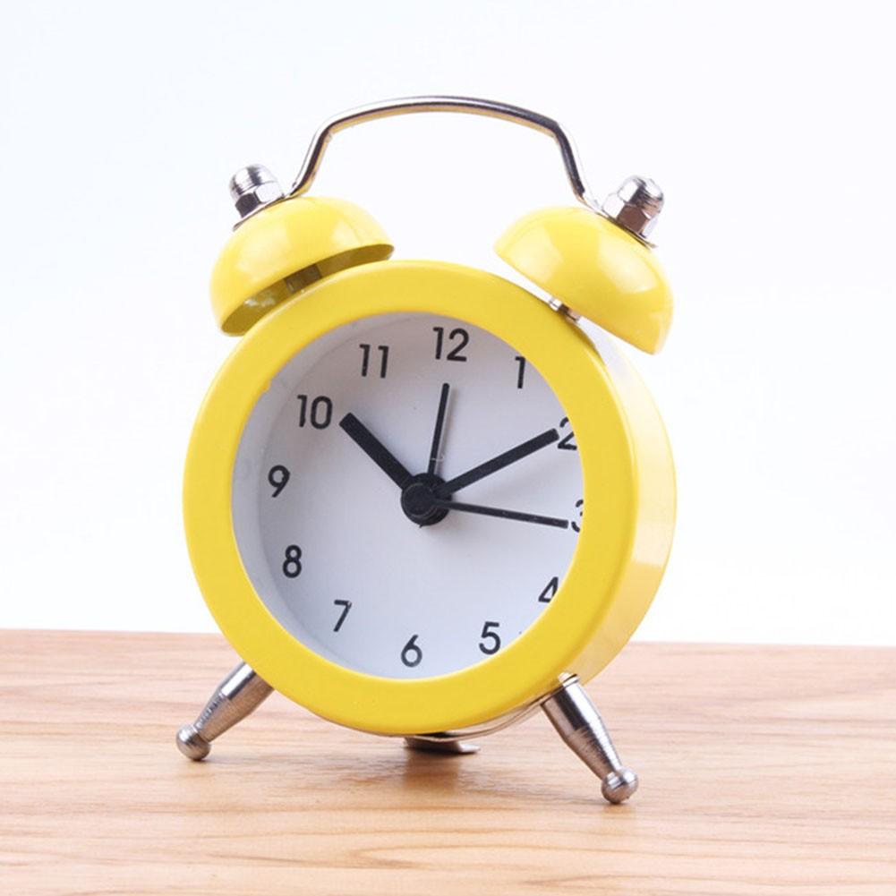 Alarm Clock Classic Double Bell Glass Lens PVC Clock Face
