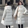 Polyester cotton-padded clothes women's new Korean version of cotton-padded clothes medium and long knee-padded jackets loose and thickene