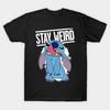 Мужская черная футболка с принтом Stitch Stay Weird Забавная мультяшная печать на трансферной бумаге без вырезания Хлопковая футболка