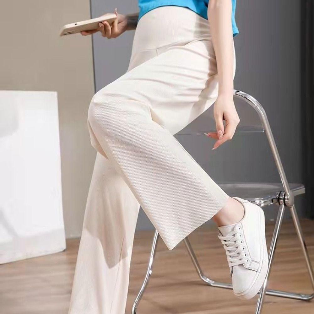 High Waist Straight Leg Pants Loose Wide Leg Pants Woman Fashion Casual Pants Pregnant Female