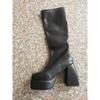 Autumn and Winter New Thick-bottomed Water Platform Thick-heeled High-heeled Thick-heeled Knee Boots Women's Sleeve Slim Knight Boots