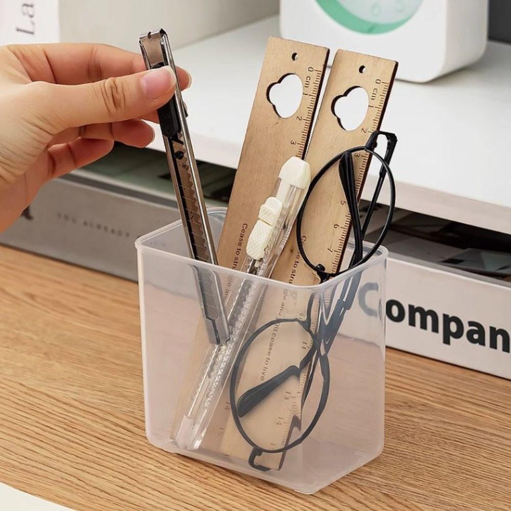 Large Capacity Wall Mount Pen Pencil Holder Transparent Stationery Organizer Student