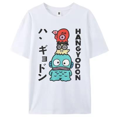 Hangyodon японская футболка для мужчин и женщин винтажная футболка с коротким рукавом и круглым вырезом футболки летняя одежда Y2k топ женская одежда