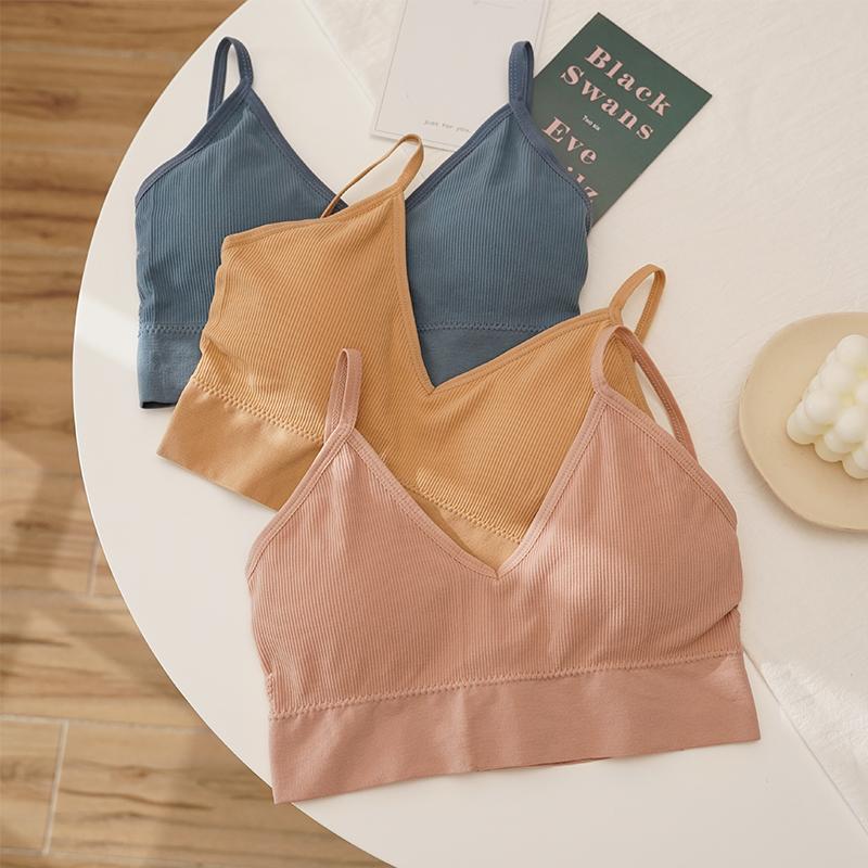 CINOON 3Pcs/Lot Women Bra Set Sexy Seamless Thong Low Waist Panties Wire Free Bra Bralette Lingerie Brassiere Female Underwear Set