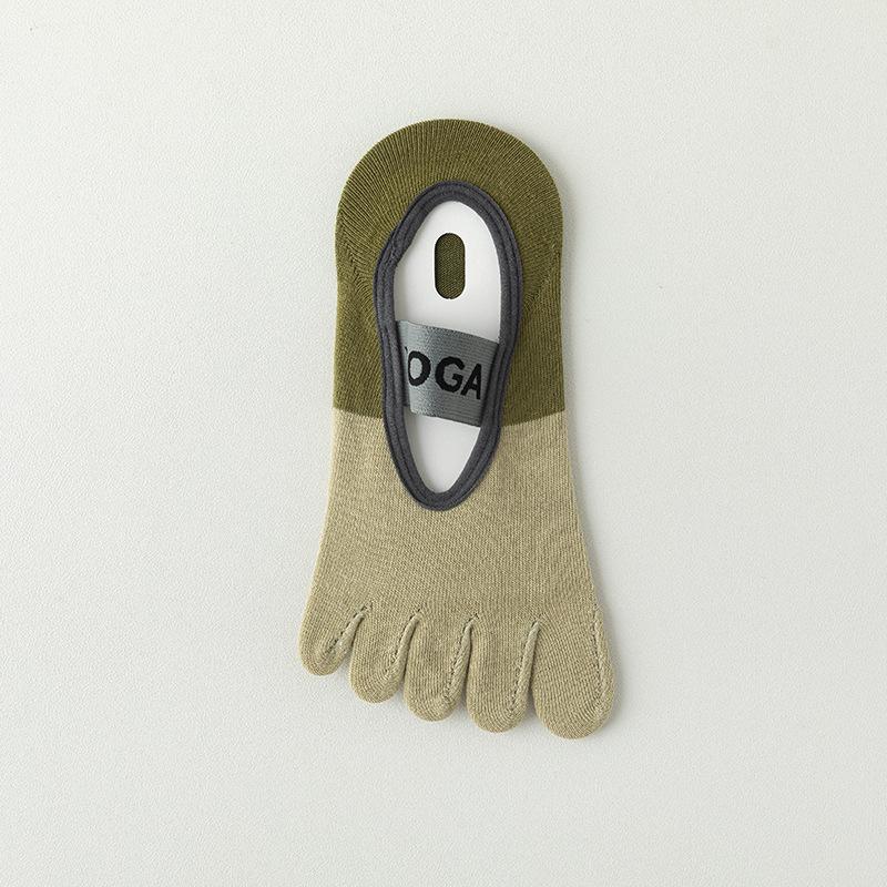 Женские носки для йоги с пятью пальцами, силиконовые нескользящие бандажные носки для балета, пилатеса, дышащие хлопковые спортивные носки с открытой спиной для танцев в помещении