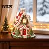 Atmospheric Candlelight Display Piece Christmas Snow House Incense Burner, Backflow Holder, Holiday Ceremony Decoration Items Festive Xmas Desktop