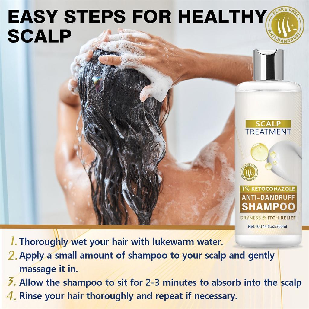Refreshing Oil Control Shampoo, Soothing Scalp Deep Clean Moisturizing Shampoo 300ml