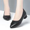 Women Casual Sweet Black Patent Leather Spring Slip On Square Heel Shoes Lady Classic Plus Size Heel Shoes Ga41