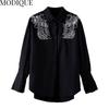 MODIQUE весна лето плюс размер новые женские свободные винтажные шифоновые блузки с цветочным принтом рубашки пальто женские повседневные оверсайз топ с длинными рукавами футболка