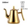 1.0L/1.5L/2.0L Stainless Steel Teapot, Tea Kettle with Removable Infuser for Loose Flower Tea Coffee Kettle for Stovetop Safe