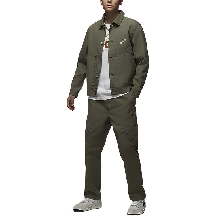 Nike Однотонные Модные Удобные Спортивные Прямые Брюки с Множеством Карманов для Отдыха на Открытом Воздухе Мужские брюки Армейско-зеленый HF7844222