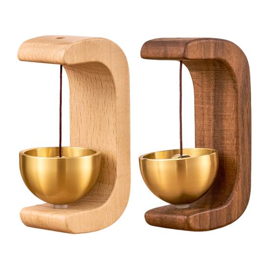 1 шт/2 шт деревянный С-образный колокольчик с магнитным присоской для дверей, колокольчик для владельцев магазинов для открывания дверей, минималистичный колокольчик для домашнего сада