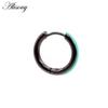 Alisouy 2PCS Punk Rock Hiphop Stainless Steel Enamel Circle Round Ear Helix Clip Huggie Buckle Women Men Unisex Hoop Earrings