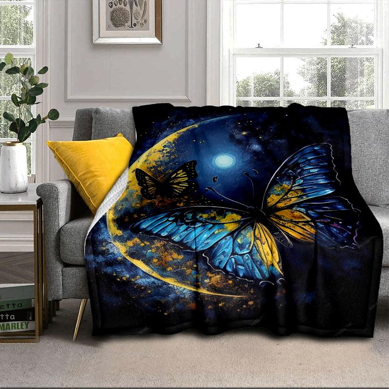 Neon Butterfly Dreamscape Blanket Flannel Blanket Throw Blanket Sofa Cover Blanket Soft Premium Blanket Picnic Blanket Tv Blanket Gifts