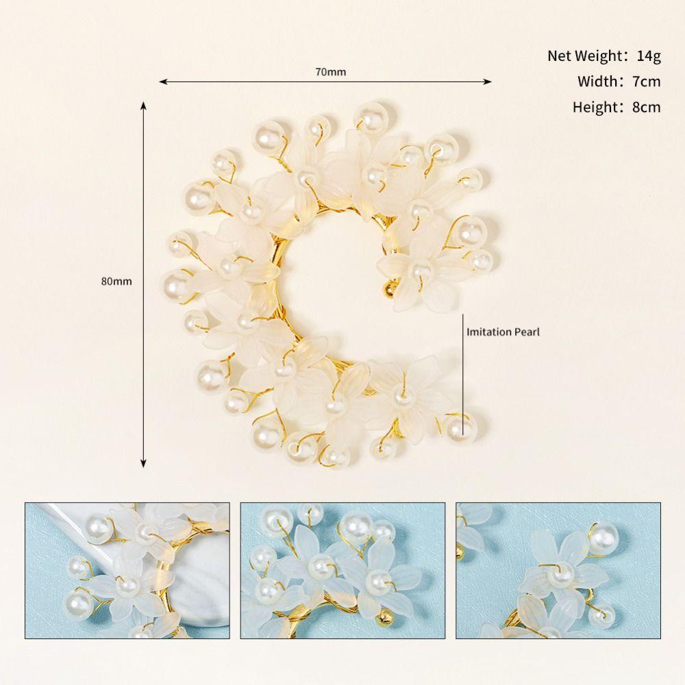 Fairy Pearl Flower Ear Cuffs Chic Rhinestone Ear Clips Fashion Butterfly Elf Ear Cuff Women