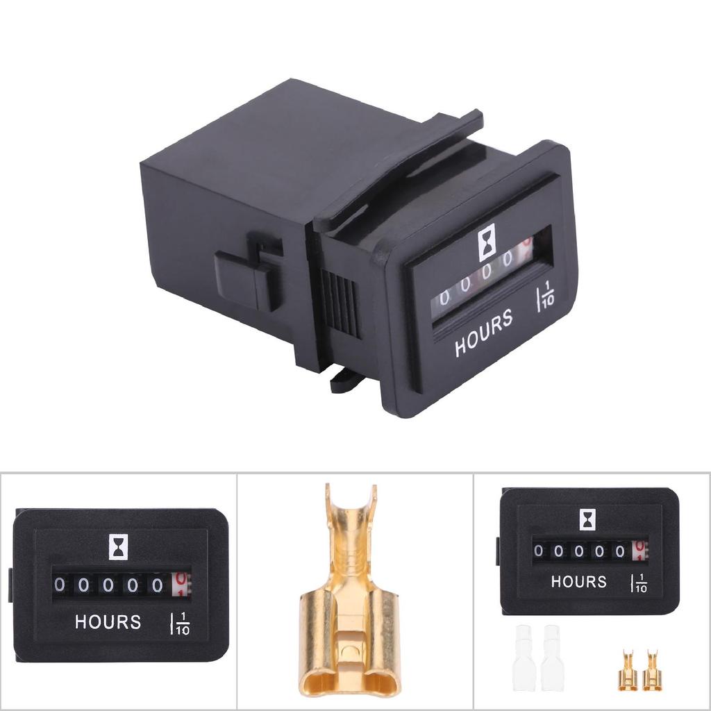 DC 6 80V Mechanical Hour Meter Gauge for Diesel Gasoline Engine Generator Motor Boat