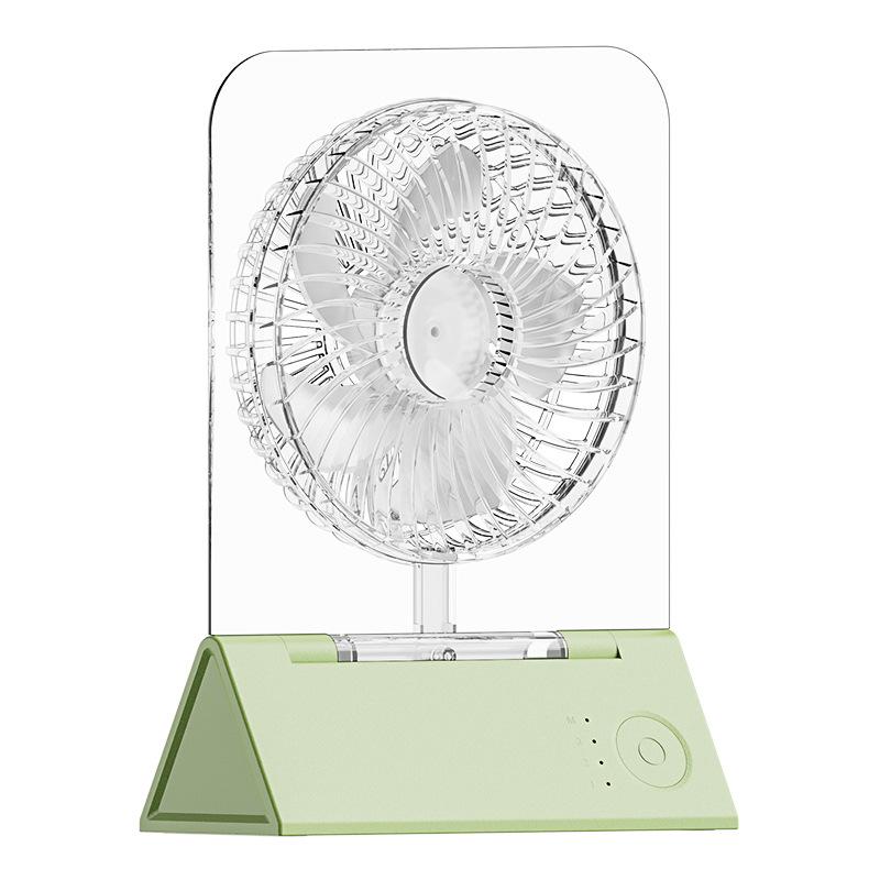 Three-Speed Transparent Folding Desktop Fan with USB Charging