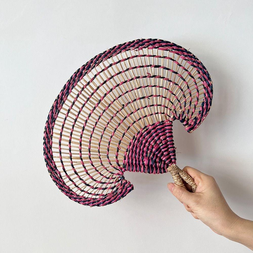 Natural Handheld Fan Hand-Woven Wall-mounted Fan Home Decor Cattail Fan  Home