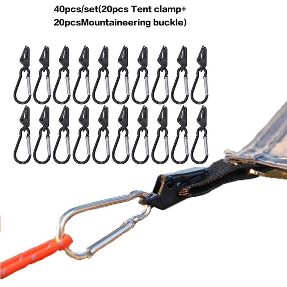 40Pcs Plastic Alligator Tent Clips Anti-Skid Awning Tarpaulin Clips  Outdoor Camping