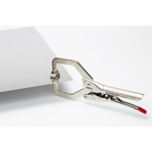 SK11 (SK11) Auto-adjust C Type Locking Pliers Maximum Opening 62mm Bore Depth 57mm SRA-225CP 228mm with Pad