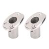 2pcs Deck Flush Base Flag Pole Socket 316 Stainless Steel 30 Degree Slanted Flush Mount Fishing Rod Holder for Boats