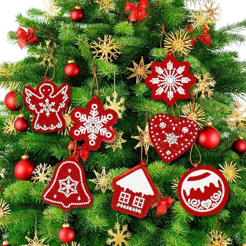 10 PCS DIY Craft Christmas Tree Pendant Xmas Bell Bag Charm Handmade Hanging Ornament Home Decor