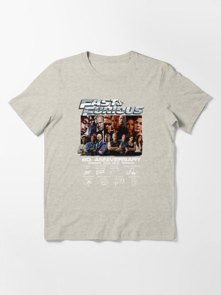 Fast & Furious Fast Furious Movie Characters with 20th Anniversary 2001 2021 Essential T-Shirt