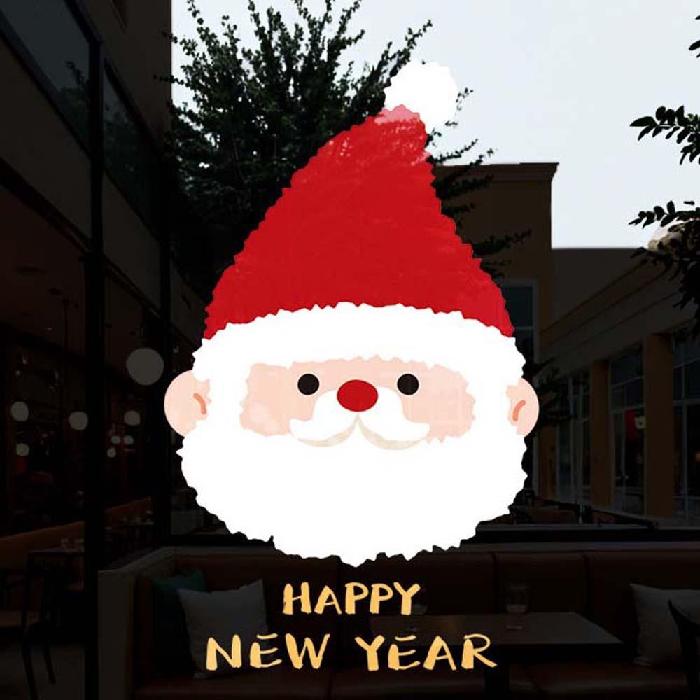 Красочные наклейки Санта-Клауса Противоударные Наклейки на стекло для рождественской елки Электростатическая пленка Прозрачные Портативные ПВХ Фестивальные наклейки