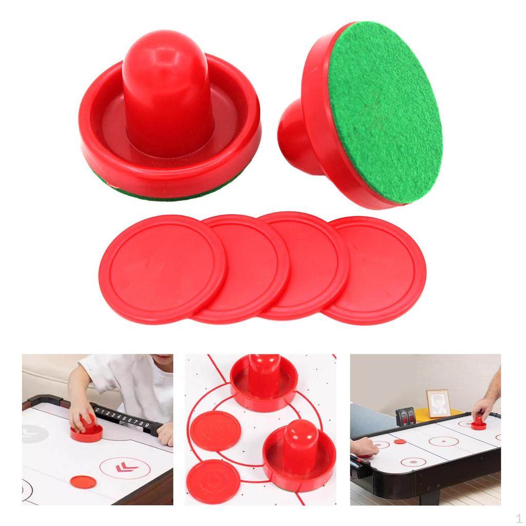 Air Hockey Game Set with Green Felt Pushers and Pucks
